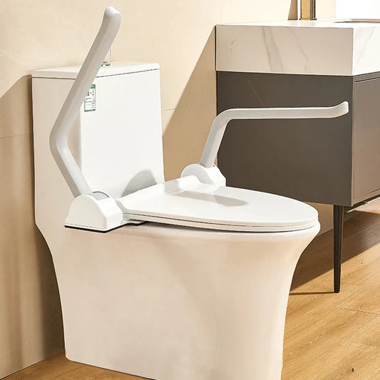 Raised Toilet Seat support arm grabs