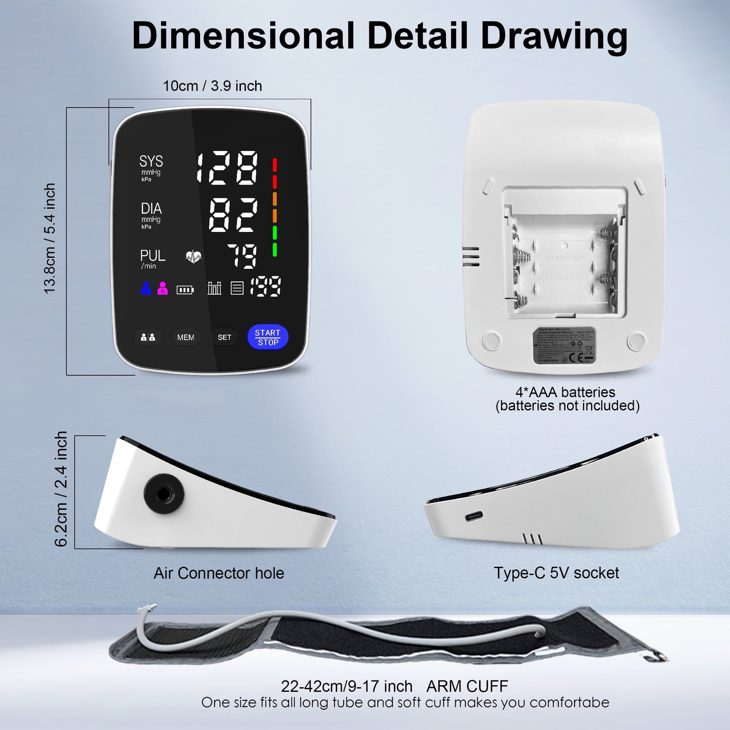 Digital Curved Screen High Precision Home BP monitor