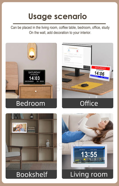 Dementia Clock Time Date Weather Forecast Smart Desktop Clock
