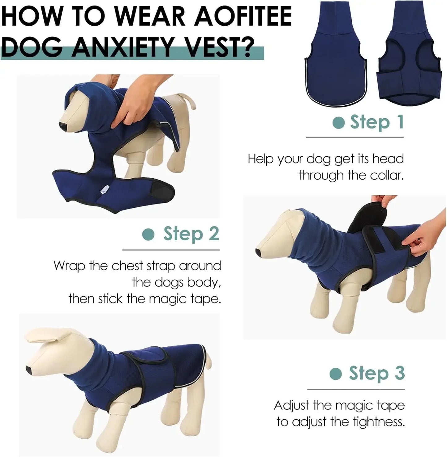 Dog Anxiety Thunder calming Jacket Vest with Hoodie